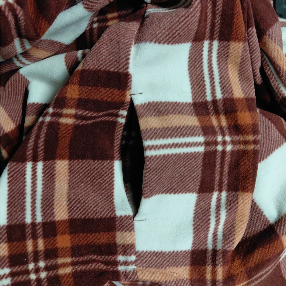 Eddie Bauer Womens Plaid Flannel Shirt Size Small Brown Shacket Cozy Gorpcore - Picture 13 of 14